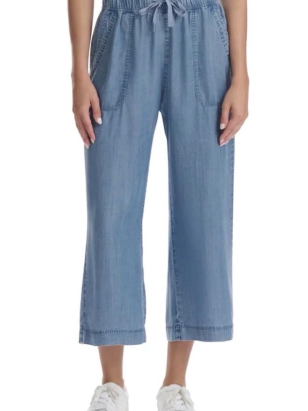 Splendid Blue Wide-Leg
Pull-On Crop Pants